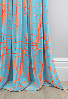 Bamboo Candy, Red Blue - Made To Measure Curtains
